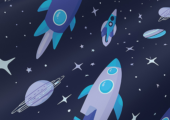 Rocket Adventure, Astral Blue - Twist&Fit Roller Blind - Image 4